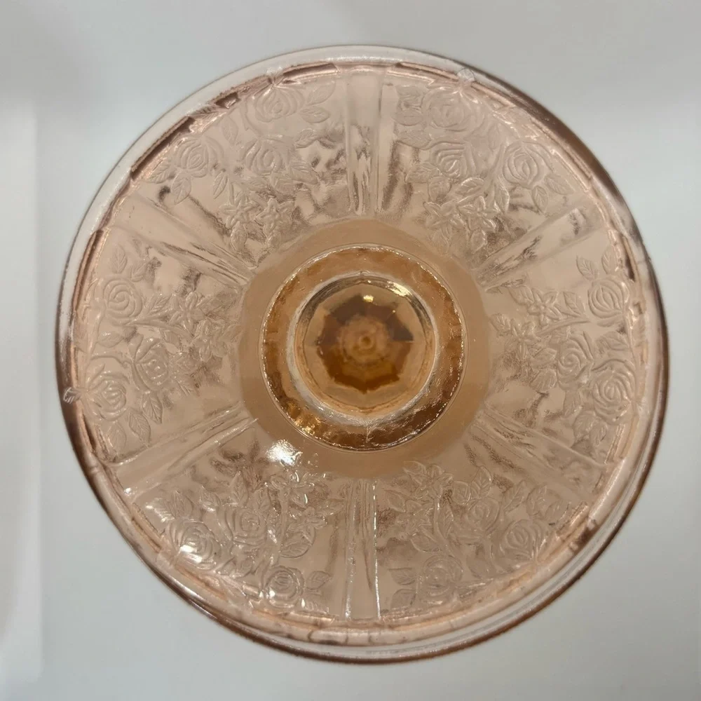 Federal 1930s Sharon Cabbage Rose Pink Depression Candy Dish w/lid Vintage - Picture 5 of 5